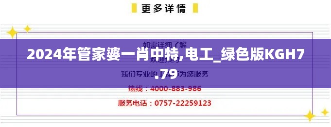 2024年管家婆一肖中特,电工_绿色版KGH7.79