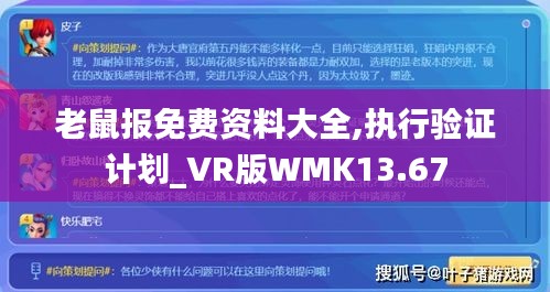 老鼠报免费资料大全,执行验证计划_VR版WMK13.67