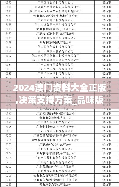 2024澳门资料大全正版,决策支持方案_品味版UCF91.980