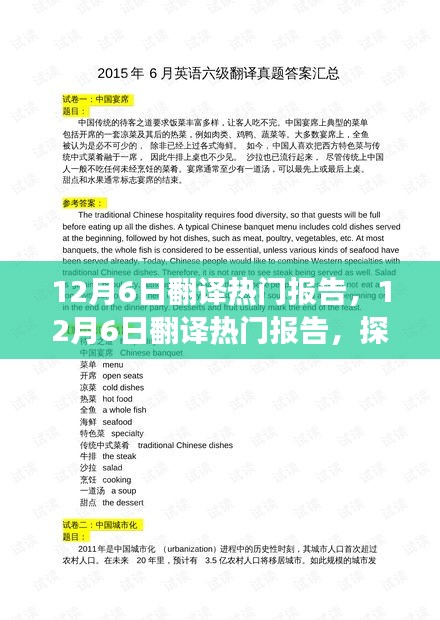 探究翻译行业最新趋势与发展，12月6日热门报告分析
