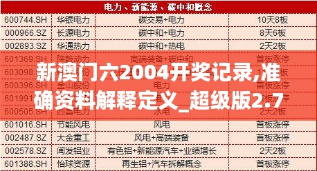 新澳门六2004开奖记录,准确资料解释定义_超级版2.777