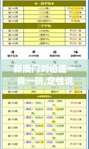 新澳门刘伯温一肖一码,定性说明解析_NE版6.162