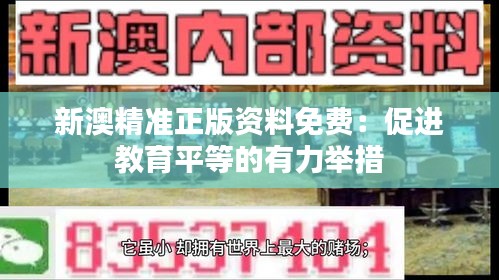 新澳精准正版资料免费：促进教育平等的有力举措