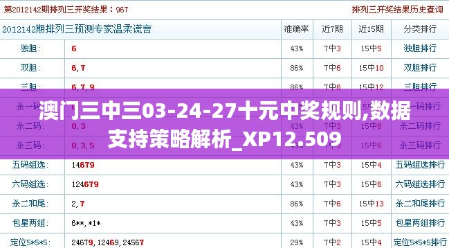 澳门三中三03-24-27十元中奖规则,数据支持策略解析_XP12.509