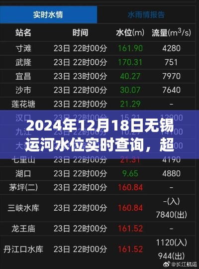 超越浪潮，掌握未来，无锡运河水位实时查询的启示与行动指南（XXXX年XX月XX日）