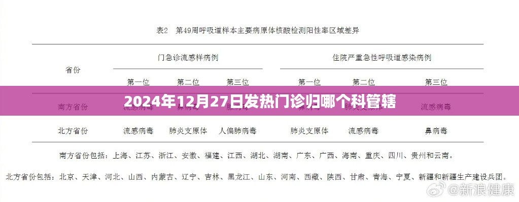 发热门诊归属科室查询，2024年12月27日最新信息