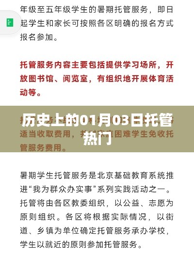 历史上的托管热门日期，一月三日回顾