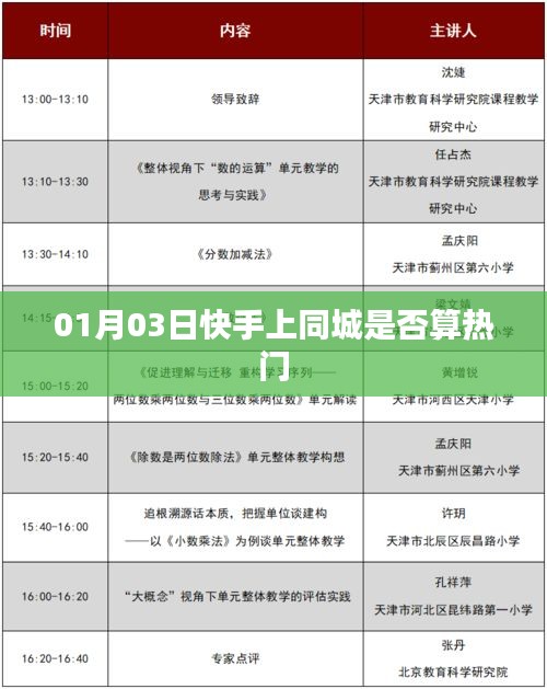 快手同城内容是否算热门 01月03日解析