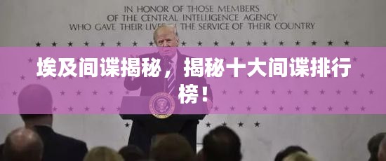 埃及间谍揭秘，揭秘十大间谍排行榜！
