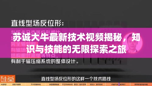 苏诚大牛最新技术视频揭秘，知识与技能的无限探索之旅