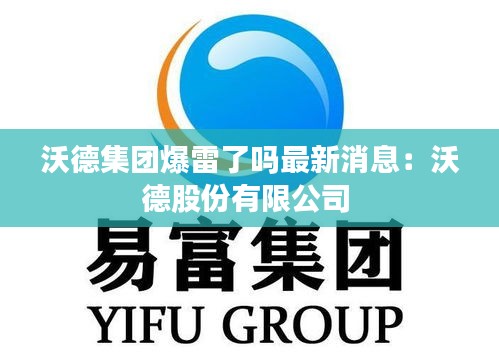 沃德集团爆雷了吗最新消息：沃德股份有限公司 