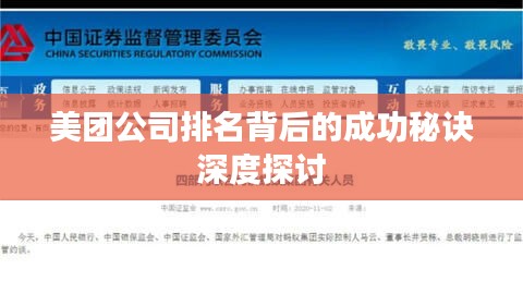美团公司排名背后的成功秘诀深度探讨