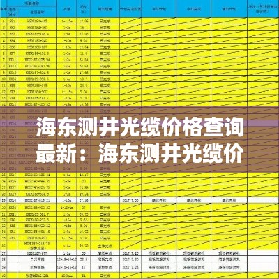 海东测井光缆价格查询最新：海东测井光缆价格查询最新信息 