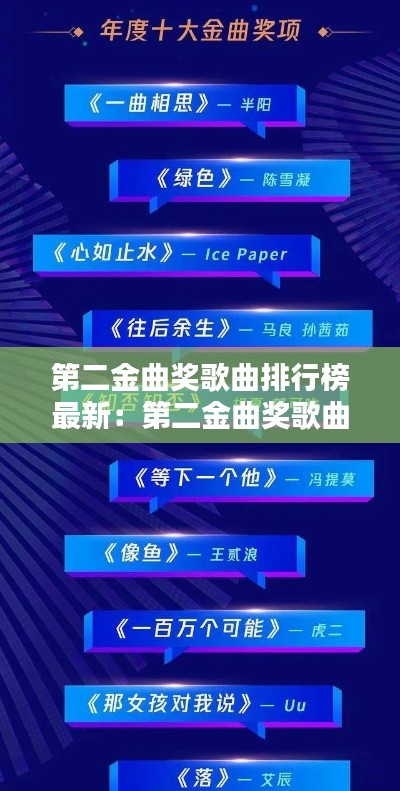 第二金曲奖歌曲排行榜最新：第二金曲奖歌曲排行榜最新名单 