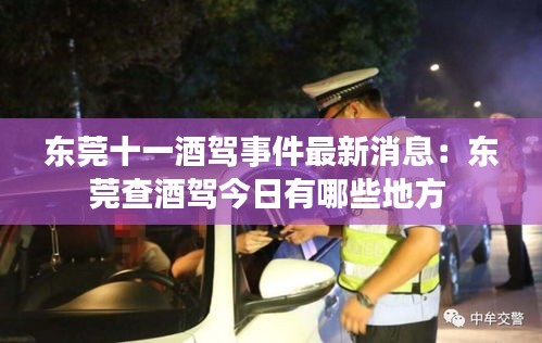 东莞十一酒驾事件最新消息：东莞查酒驾今日有哪些地方 