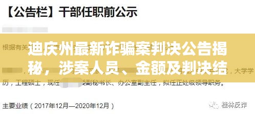 迪庆州最新诈骗案判决公告揭秘，涉案人员、金额及判决结果一网打尽