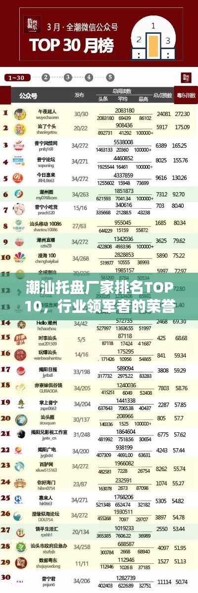潮汕托盘厂家排名TOP10，行业领军者的荣誉榜单