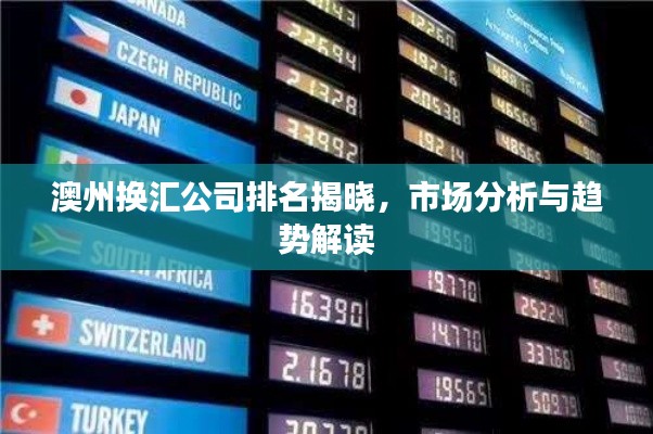 澳州换汇公司排名揭晓，市场分析与趋势解读