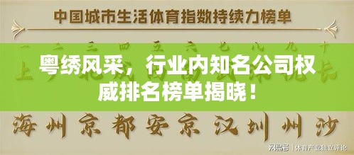 粤绣风采，行业内知名公司权威排名榜单揭晓！