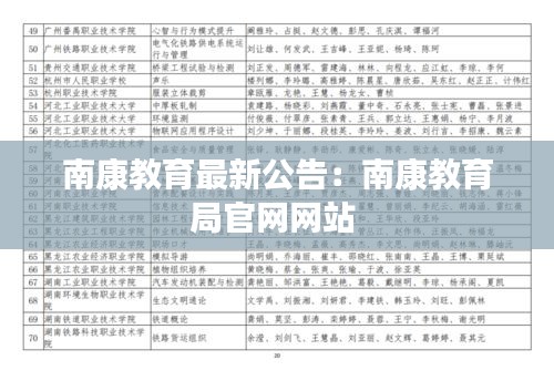 南康教育最新公告：南康教育局官网网站 