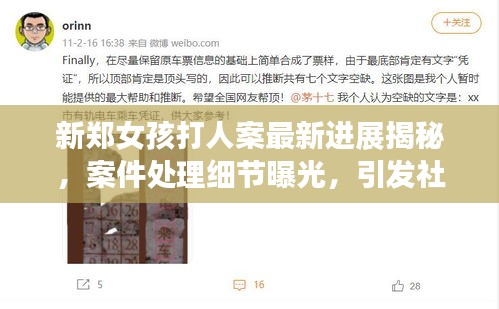 新郑女孩打人案最新进展揭秘，案件处理细节曝光，引发社会关注热议