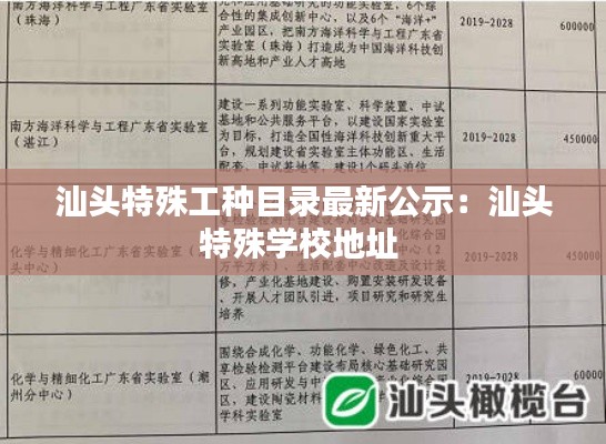 汕头特殊工种目录最新公示：汕头特殊学校地址 