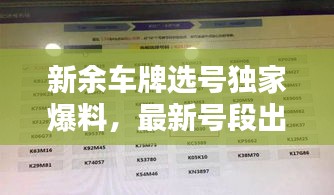 新余车牌选号独家爆料，最新号段出炉！