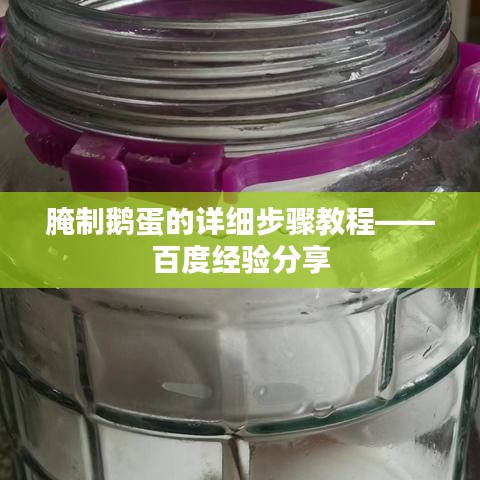 腌制鹅蛋的详细步骤教程——百度经验分享