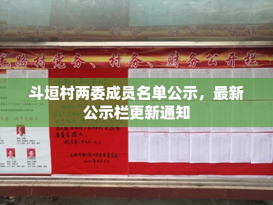 斗垣村两委成员名单公示，最新公示栏更新通知
