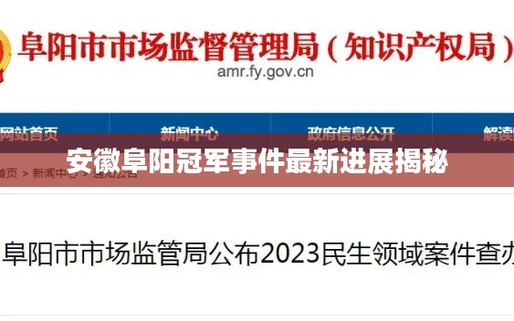 安徽阜阳冠军事件最新进展揭秘