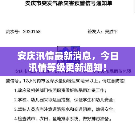 安庆汛情最新消息，今日汛情等级更新通知！