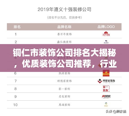 铜仁市装饰公司排名大揭秘，优质装饰公司推荐，行业权威榜单！