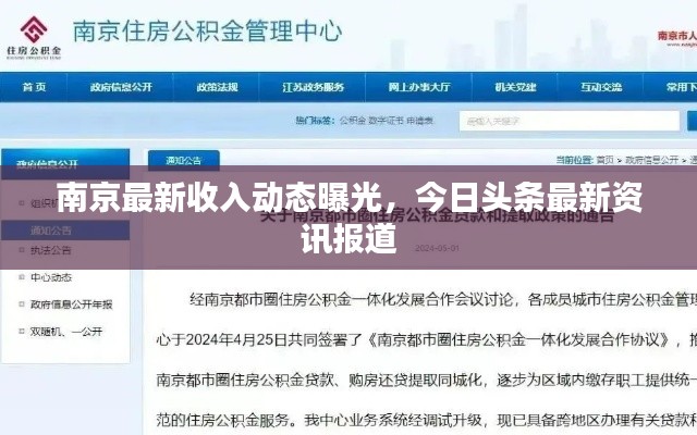 南京最新收入动态曝光，今日头条最新资讯报道