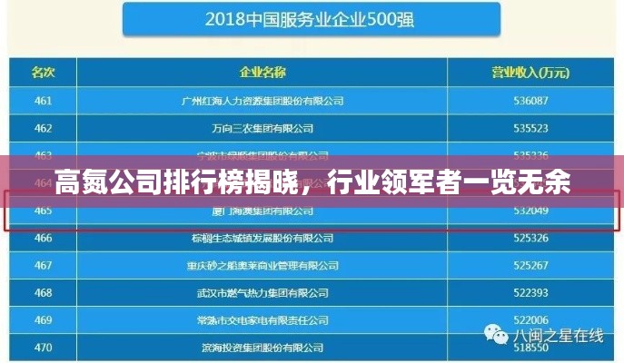 高氮公司排行榜揭晓，行业领军者一览无余