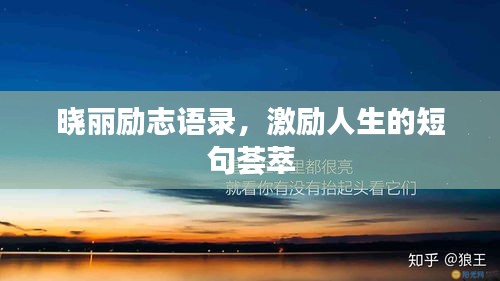 晓丽励志语录，激励人生的短句荟萃
