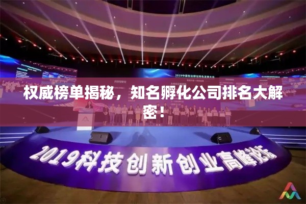 权威榜单揭秘，知名孵化公司排名大解密！
