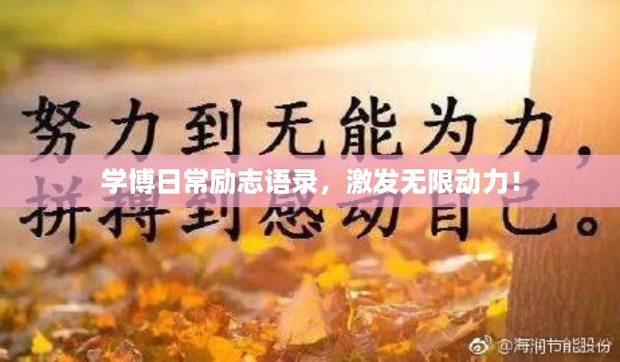 学博日常励志语录，激发无限动力！