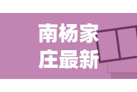 南杨家庄最新动态揭秘，今日消息一网打尽！