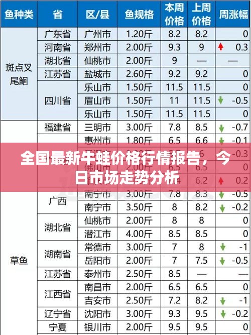 全国最新牛蛙价格行情报告，今日市场走势分析