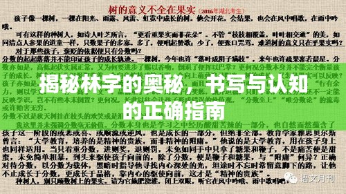 揭秘林字的奥秘，书写与认知的正确指南