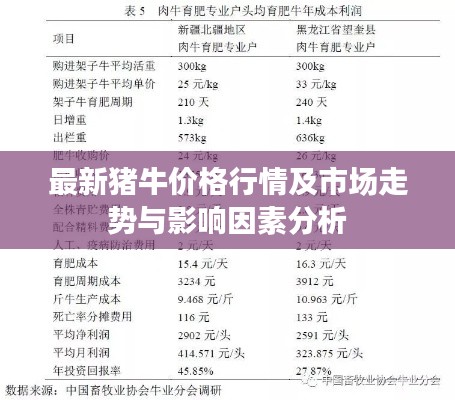 最新猪牛价格行情及市场走势与影响因素分析