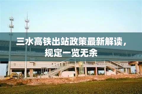 三水高铁出站政策最新解读，规定一览无余