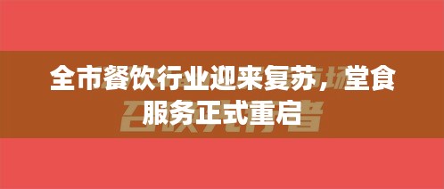 全市餐饮行业迎来复苏，堂食服务正式重启