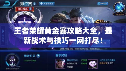王者荣耀黄金赛攻略大全，最新战术与技巧一网打尽！
