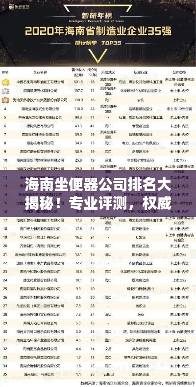 海南坐便器公司排名大揭秘！专业评测，权威榜单来袭！