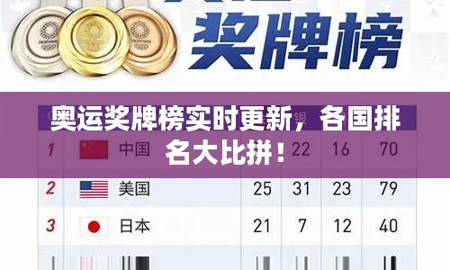 奥运奖牌榜实时更新，各国排名大比拼！
