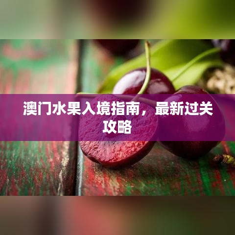 澳门水果入境指南，最新过关攻略