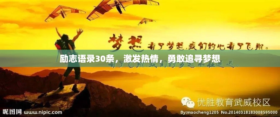 励志语录30条，激发热情，勇敢追寻梦想