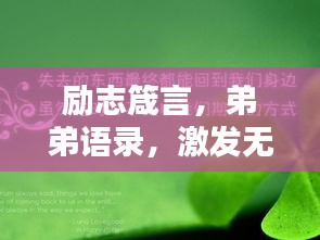 励志箴言，弟弟语录，激发无限潜能！