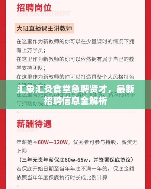 汇象汇灸食堂急聘贤才，最新招聘信息全解析